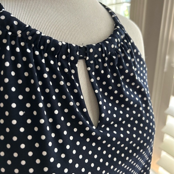 Navy Polka Dot Sleeveless Dress 10 - Picture 9 of 11